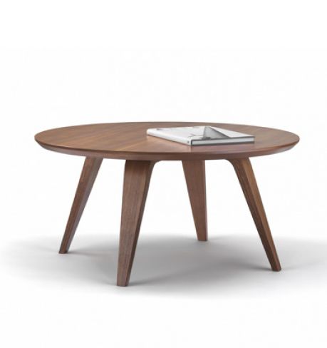 Moderner Couchtisch - CCT series - Cherner - geformtes Sperrholz / Gestell aus Furnierholz / rund