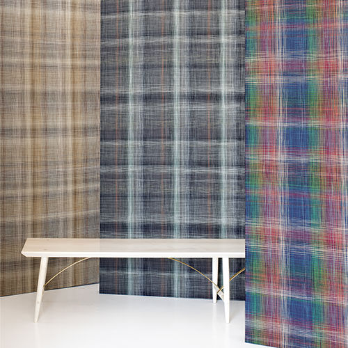 Wand-Stoff - PLAID - Chilewich Sultan LLC - Streifenmuster / PVC / Plynyl®