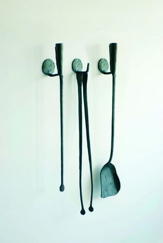 Wandmontiertes Kaminset - A FERRO E FUOCO - Conmoto - Stahl
