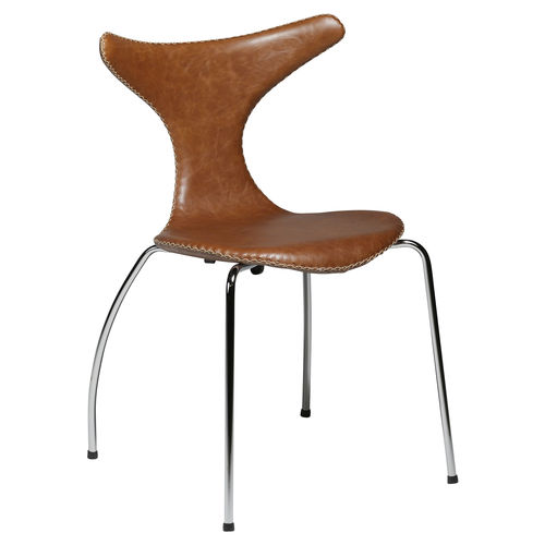 Stuhl / skandinavisches Design - DOLPHIN  - DAN-FORM - für den Innenraum / Leder / Gestell aus gebogenem Holz