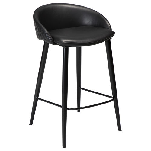 Klassischer Barhocker - DUAL - DAN-FORM - Leder / Samt / Gestell aus Stahl