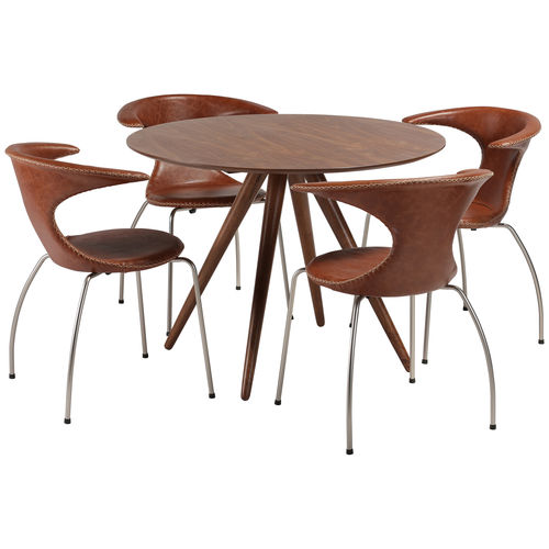 Moderner Tisch - PHENO - DAN-FORM - Nussbaum / Esche / Gestell aus Nussbaum