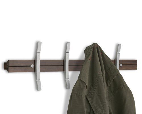 Wandmontierter Garderobenständer - CH51 - Doug Mockett & Co. - modern / Aluminium / Holz