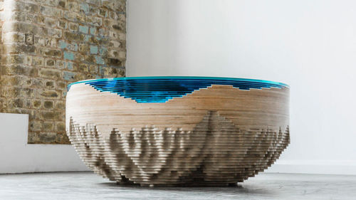 Moderner Couchtisch - ABYSS HORIZON - Duffy London - Holz / Glas / rund