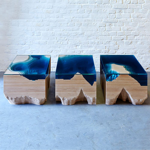 Moderner Couchtisch - ATLANTIS - Duffy London - Holz / Glas / rechteckig