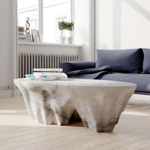Moderner Couchtisch - Monument Valley - Duffy London - Marmor / Gestell aus Marmor / oval