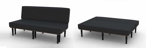 Modulare Polsterbank - Duffy London - modern / Wolle / Holz