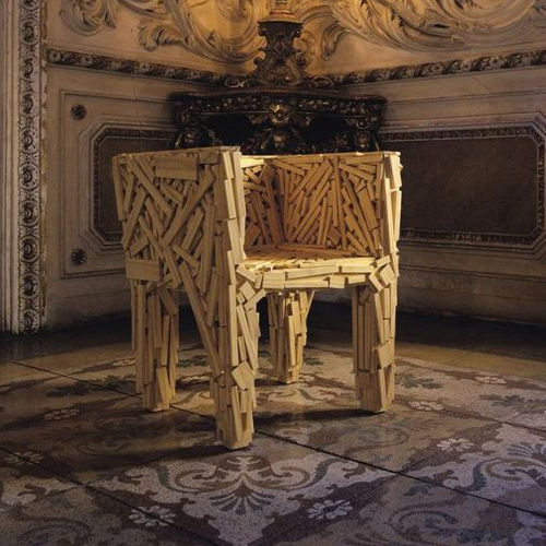 Sessel / originelles Design - FAVELA - edra - Teakholz / Kiefer / Kiefer