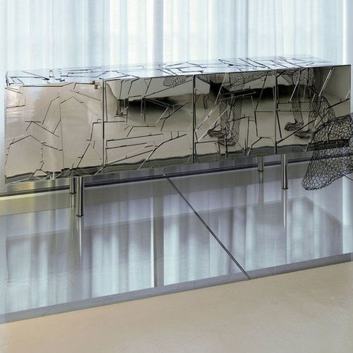 Sideboard / originelles Design - SCRIGNO - edra - Methacrylat / Stahl / lackiertes Holz