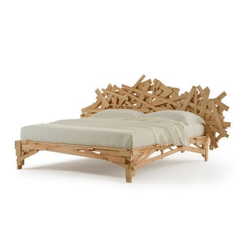 Doppelbett - FAVELA - edra - originelles Design / Kopfteil / Kiefer