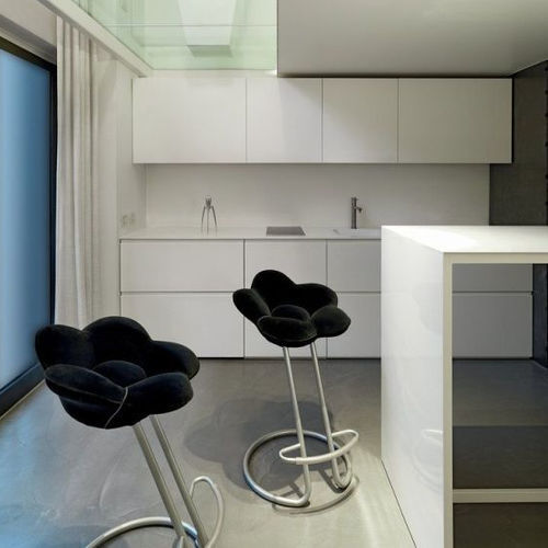 Barhocker / originelles Design - SOSHUN - edra - Samt / Polyurethanschaum / Gestell aus bemaltem Stahl