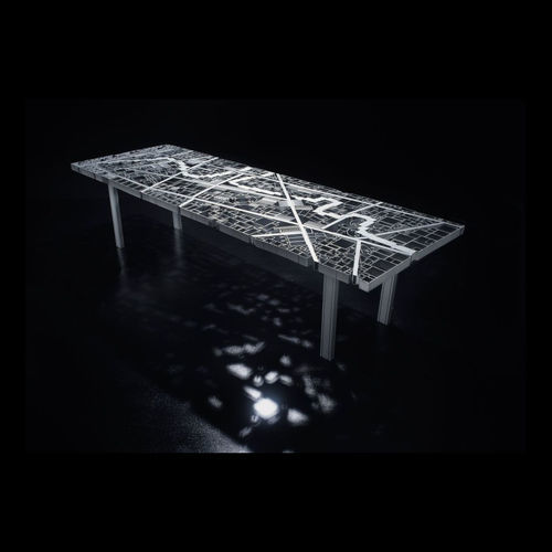 Designtisch / originell - BAGHDAD - edra - extrudiertes Aluminium / Gestell aus Aluminium / rechteckig
