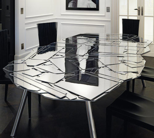 Designtisch / originell - BRASILIA - edra - Aluminium / Methacrylat / Gestell aus poliertem Aluminium
