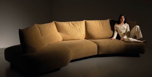 Modulsofa - ANYWHERE - edra - modern / Stahl / Stoff