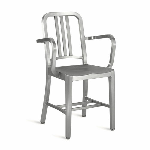 Moderner Stuhl - NAVY® : 1006-A - emeco - Aluminium / für Privatgebrauch / mit Armlehnen