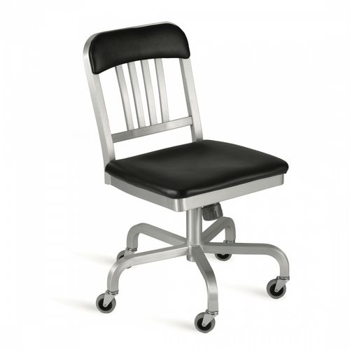 Moderner Besucherstuhl - NAVY : 1022 SW - emeco - Aluminium / mit Rollen / mit Sterngestell