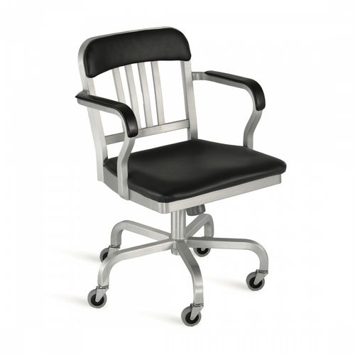 Moderner Bürostuhl - NAVY : 1011 SW - emeco - Aluminium / mit Rollen / mit Sterngestell