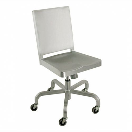 Moderner Besucherstuhl - HUDSON : HUDSWV  - emeco - Metall / Aluminium / mit Rollen