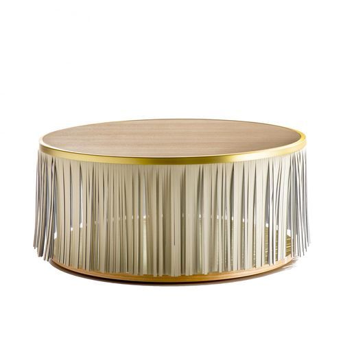Moderner Couchtisch - INDIAN - ENRICO PELLIZZONI - Nussbaum / Esche / Gestell aus lackiertem Metall