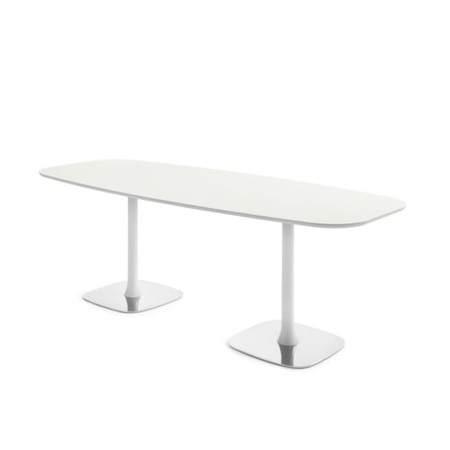 Moderner Tisch - RENDEZ-VOUS - ENRICO PELLIZZONI - lackiertes MDF / Glas / Marmor