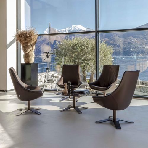 Hochlehner-Relaxsessel - LULLABY - ENRICO PELLIZZONI - modern / Leder / Filz