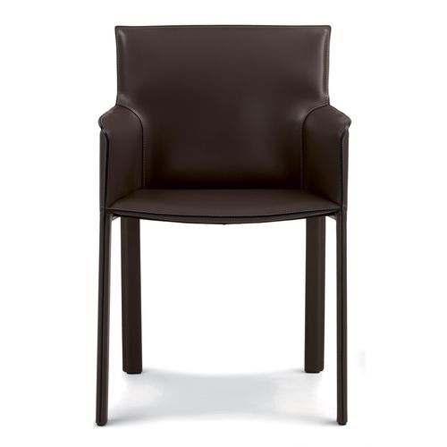 Moderner Sessel - PASQUALINA - ENRICO PELLIZZONI - Leder / Stahl / blau