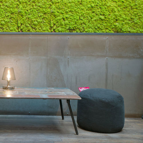 Modernes Sitzkissen - POINT STONEWASHED - Fatboy the original - Baumwolle / rund / grau
