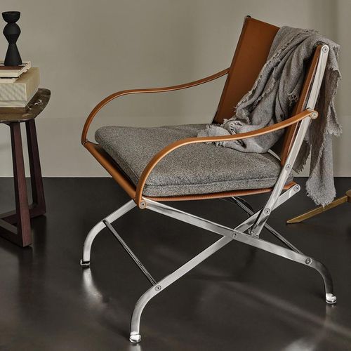 Moderner Sessel - CARLOTTA - FLEXFORM - Leder / Stoff / Metall