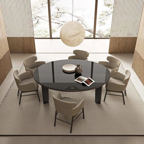 Moderner Esstisch - ARNOLD - FLEXFORM - Metall / Holzfurnier / Massivholz