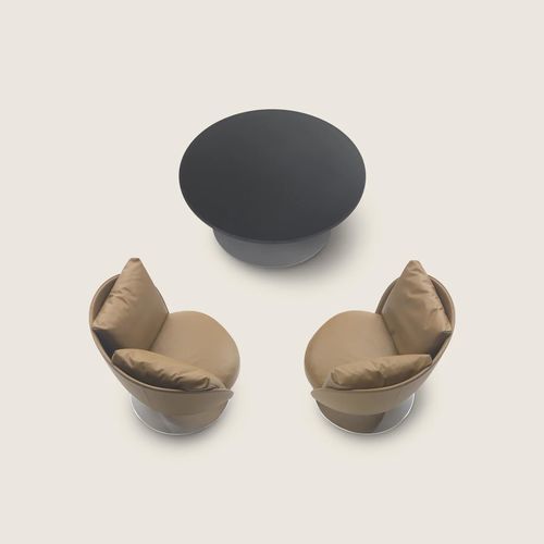 Moderner Couchtisch - ERI - FLEXFORM - Titan / Wenge / Massivholz