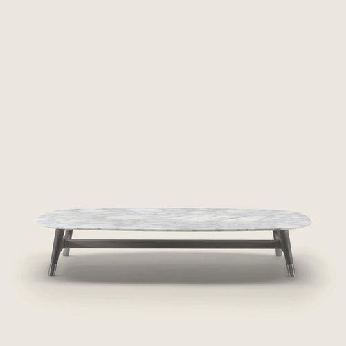 Moderner Couchtisch - DESCO - FLEXFORM - Thermoplast / Aluminium / Holzfurnier