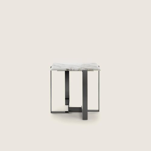 Beistelltisch / minimalistisches Design - JACQUES - FLEXFORM - Metall / Marmor / Gestell aus Metall