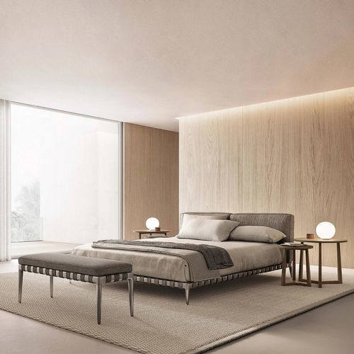 Modernes Bett - GREGORY - FLEXFORM - gepolstertes Kopfteil / Polster / Metall