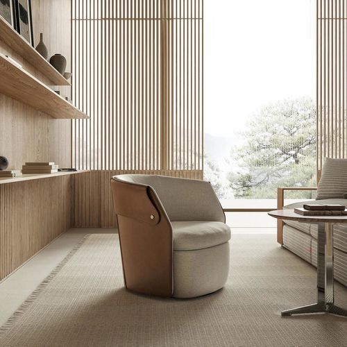 Sessel / originelles Design - OZZY - FLEXFORM - Leder / Stoff / Polyurethan