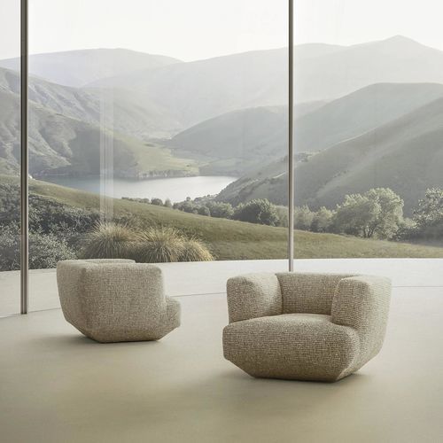 Sessel / organisches Design - LOUNGESCAPE - FLEXFORM - Leder / Polyurethanschaum / Stoff