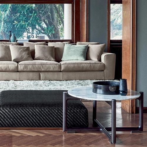 Moderne Ottomane - CARMEN - FLEXFORM - Massivholz / Metall / Thermoplast