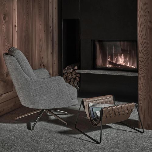 Moderner Zeitschriftenständer - MATE - FLEXFORM - Metall / Leder / für Wohnzimmer