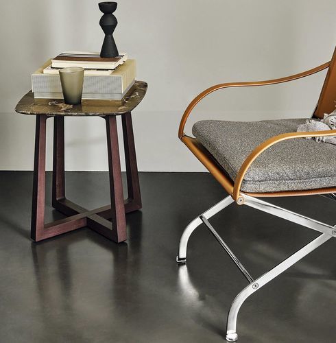 Moderner Couchtisch - GIPSY - FLEXFORM - hochglanzlackiertes Holz / Nussbaum / Esche