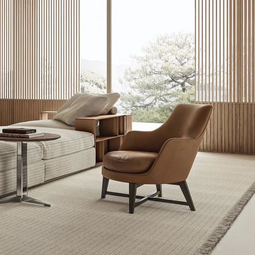 Moderner Sessel - GUSCIO - FLEXFORM - Leder / Polyurethanschaum / Stoff