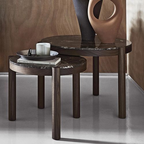 Moderner Couchtisch - GUSTAV - FLEXFORM - Eiche / Nussbaum / Massivholz
