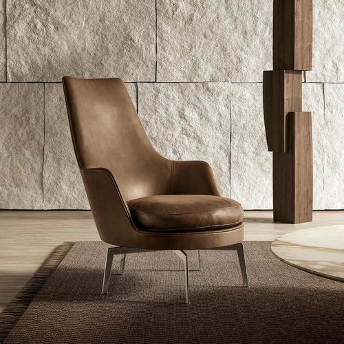 Moderner Sessel - GUSCIOALTO - FLEXFORM - Leder / Polyurethan / Bergère-Stil