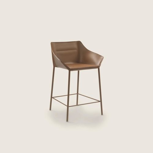 Moderner Barhocker - HAIKU - FLEXFORM - Leder / Metall / Gestell aus Aluminium