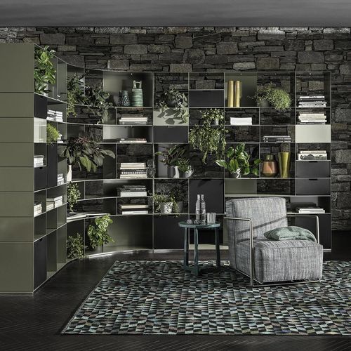 Modul-Bücherregal - INFINITY - FLEXFORM - modern / Epoxid / Metall