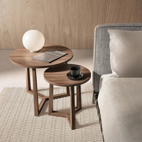 Moderner Couchtisch - JIFF - FLEXFORM - Massivholz / Nussbaum / Teakholz