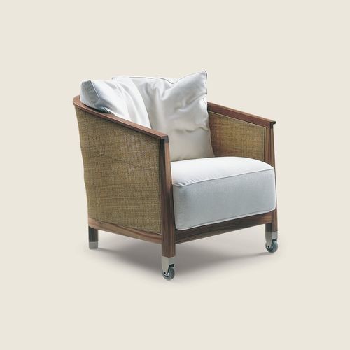 Moderner Sessel - MOZART - FLEXFORM - Stoff / Polyurethan / Metall