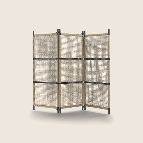 Moderner Paravent - PARKER - FLEXFORM - Leder / Filz / Massivholz