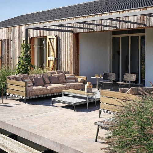 Modernes Sofa - ANSEL - FLEXFORM - für den Außenbereich / abperlendes Gewebe / Polyesterfaser