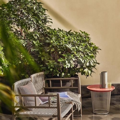 Moderner Couchtisch - BERRY - FLEXFORM - Epoxid / Edelstahl / Feinsteinzeug
