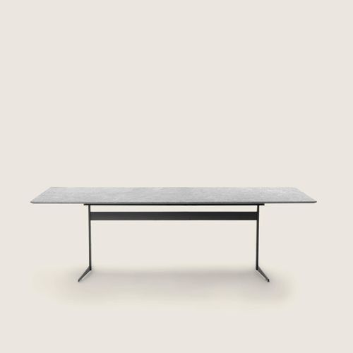 Moderner Esstisch - FLY OUTDOOR - FLEXFORM - Thermoplast / Edelstahl / Massivholz