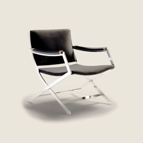 Moderner Sessel - PAUL - FLEXFORM - Leder / Metall / Polster
